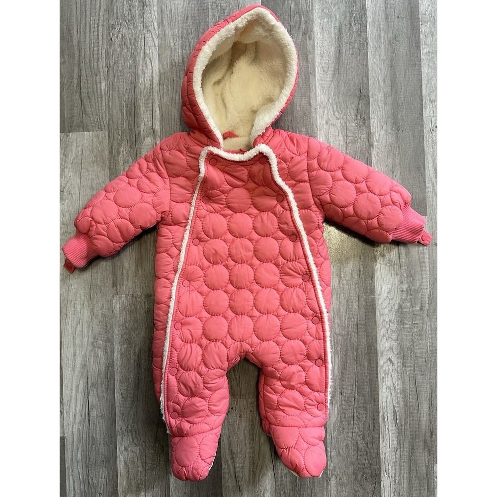 Girls Urban Republic Pink‎ Puffer Snowsuit One Piece Inside 9 Months